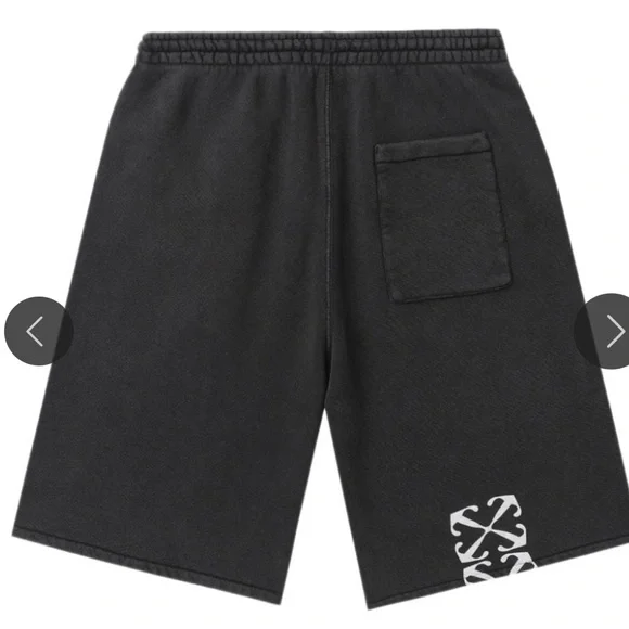 Off-White Black Graphic “Mary” Skater Track Shorts - Men’s XS - 9”
